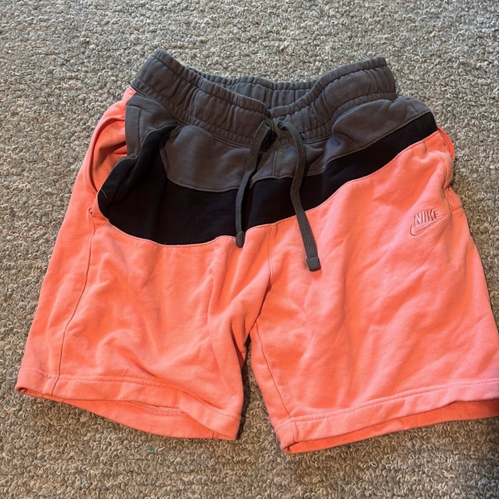Nike Peach and Charcoal Athletic Shorts